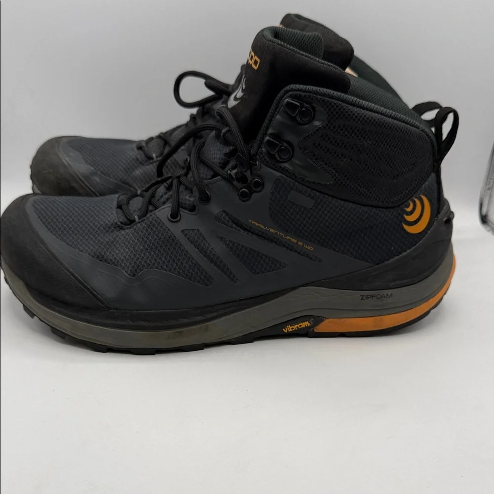 TOPO Trail Venture2 WP Men's  13 Black and Orange Hiking Boots  S19 - Picture 3 of 5